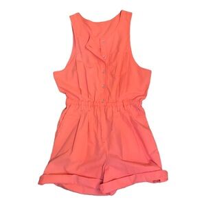 90s Coral Dockers twill Romper